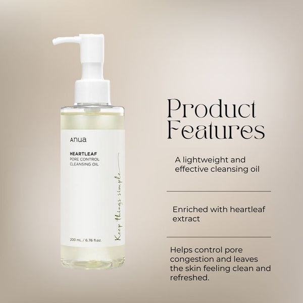 ANUA Heartleaf Pore Refining Cleansing Oil – Gentle Deep Cleanse for Sensitive Skin